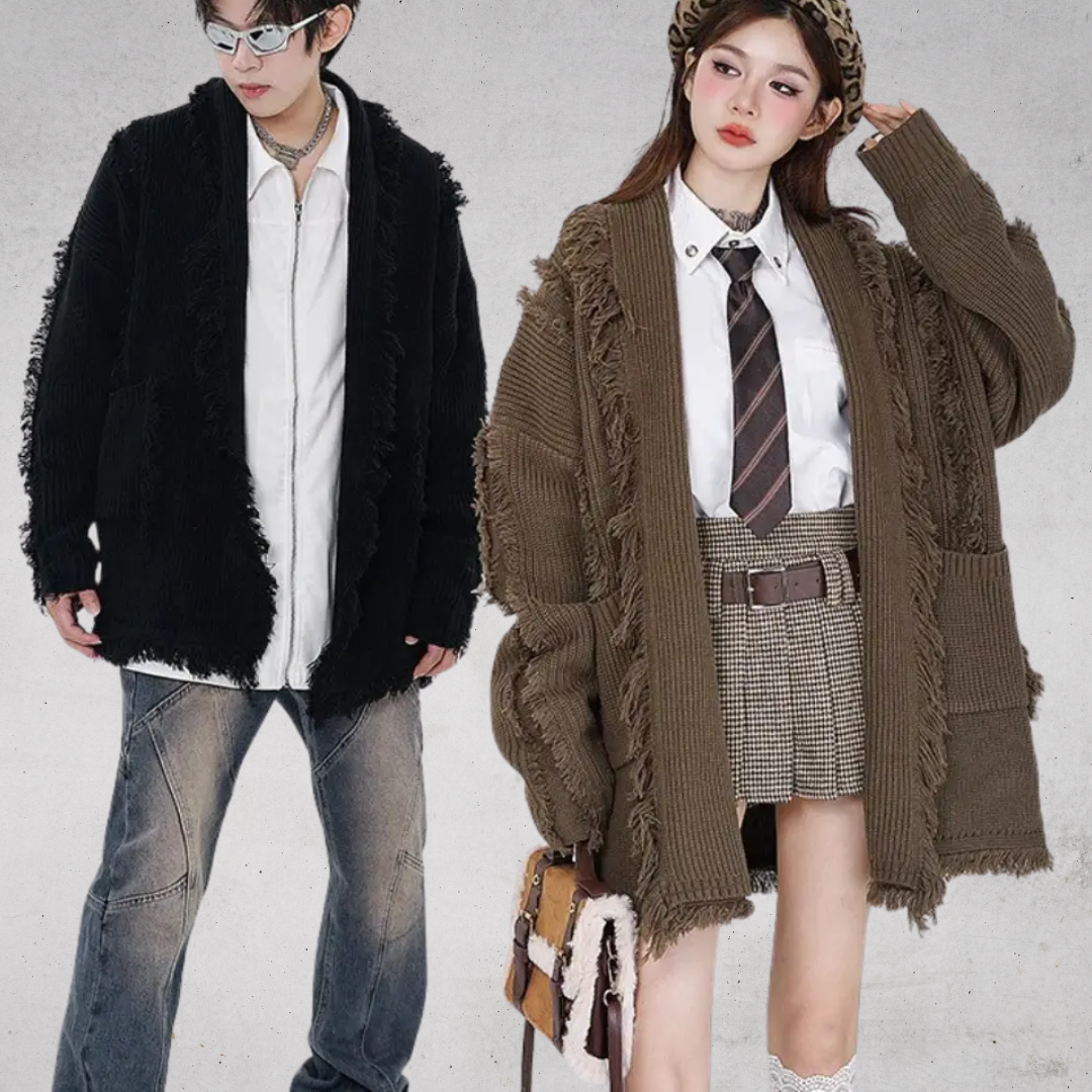 VINTAGE DAMAGE KNIT CARDIGAN-ヴィンテージダメージニットカーディガン
