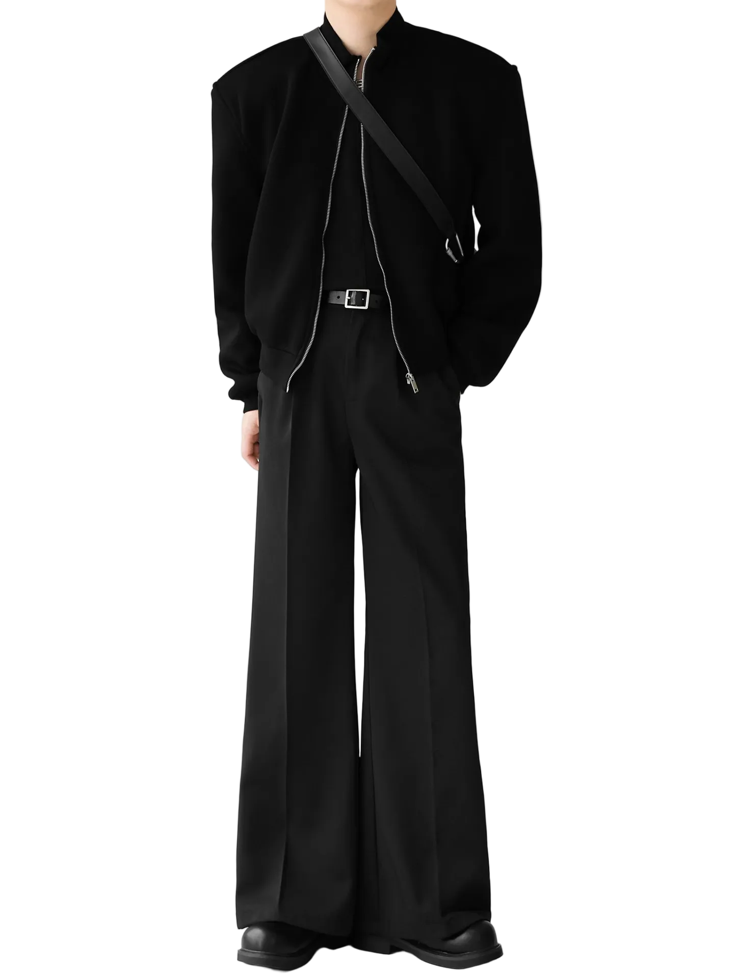 WIDE LEG BLACK SLACKS(ワイドレッグ ブラックスラックス)|メンズ