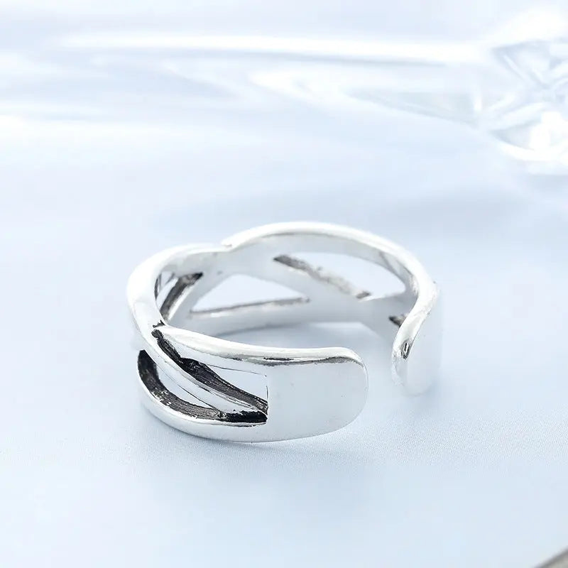 CROSS SILVER RING Mira Gemini