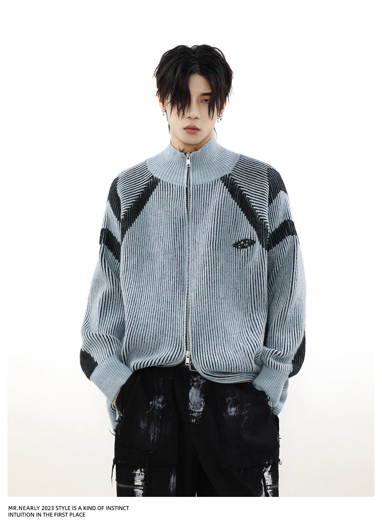 C91 RIBBED ZIP KNIT(リブジップニット)
