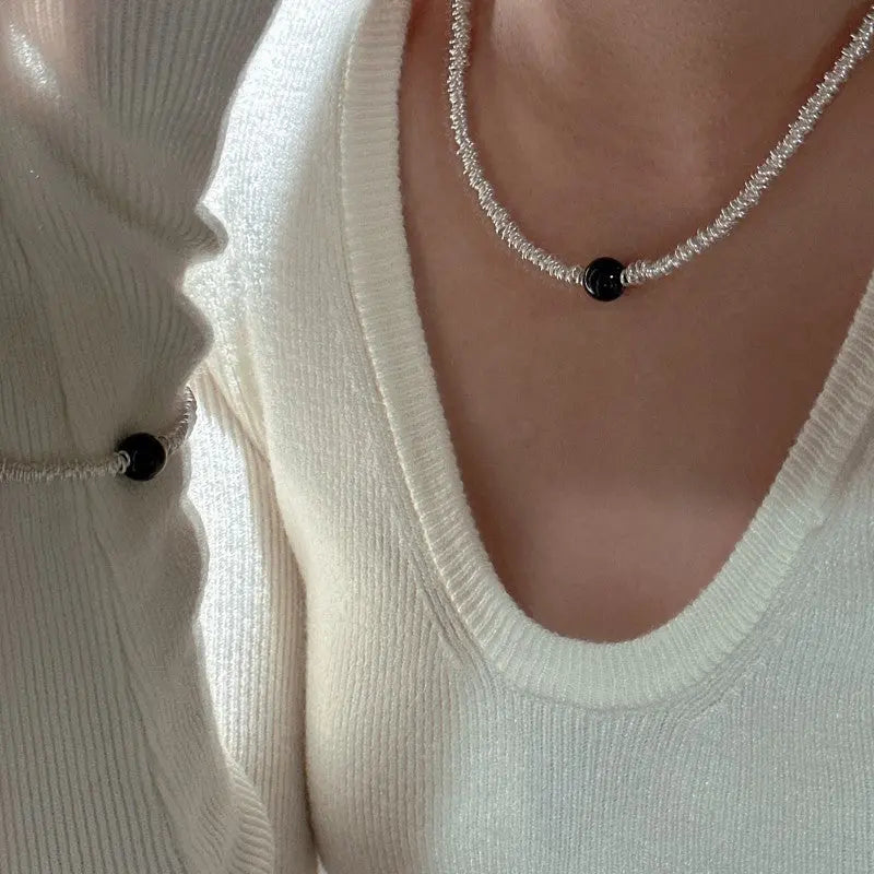 DUAL CHAIN SILVER NECKLACE Mira Gemini