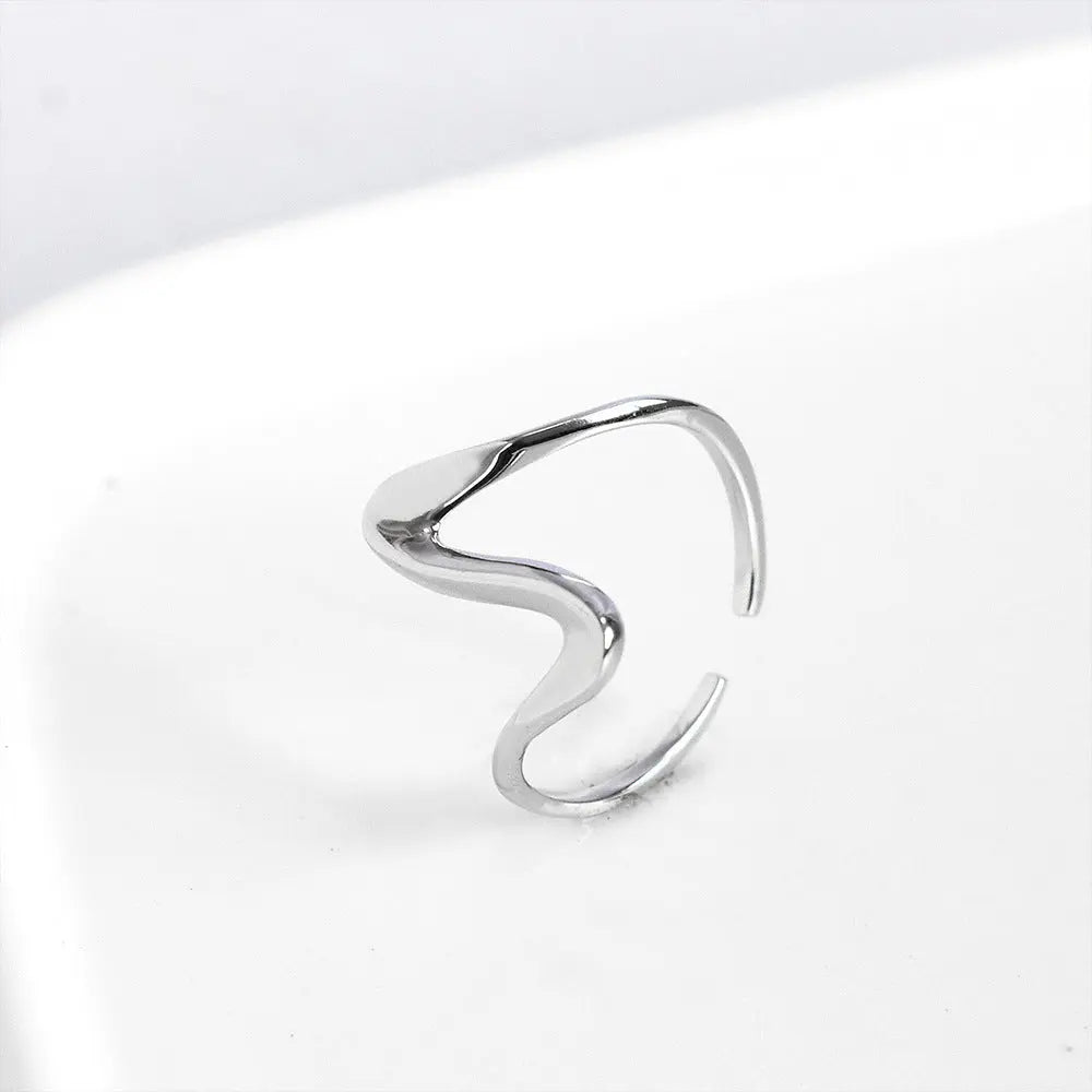 WAVE SILVER RING Mira Gemini