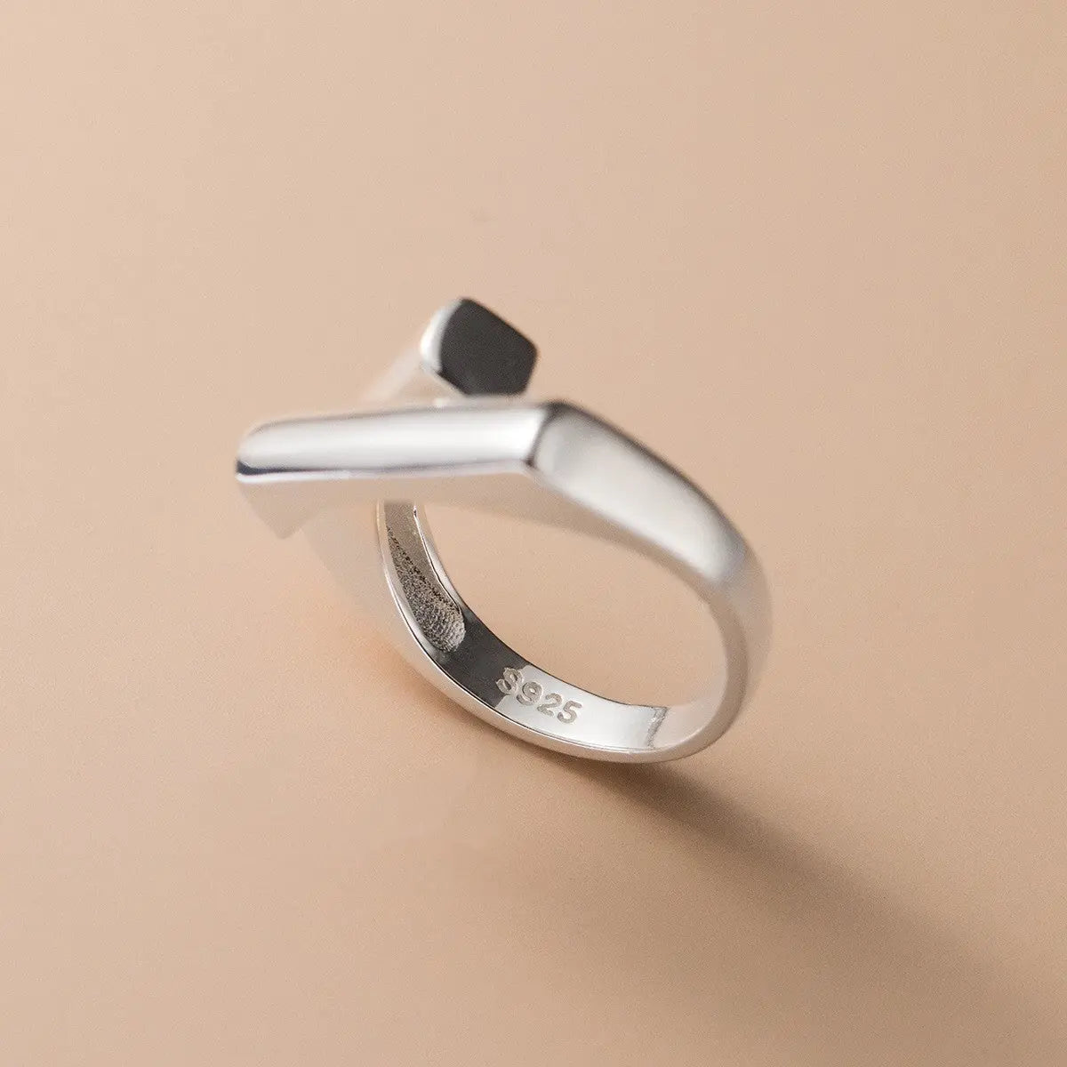 SQUARE SILVER RING Mira Gemini