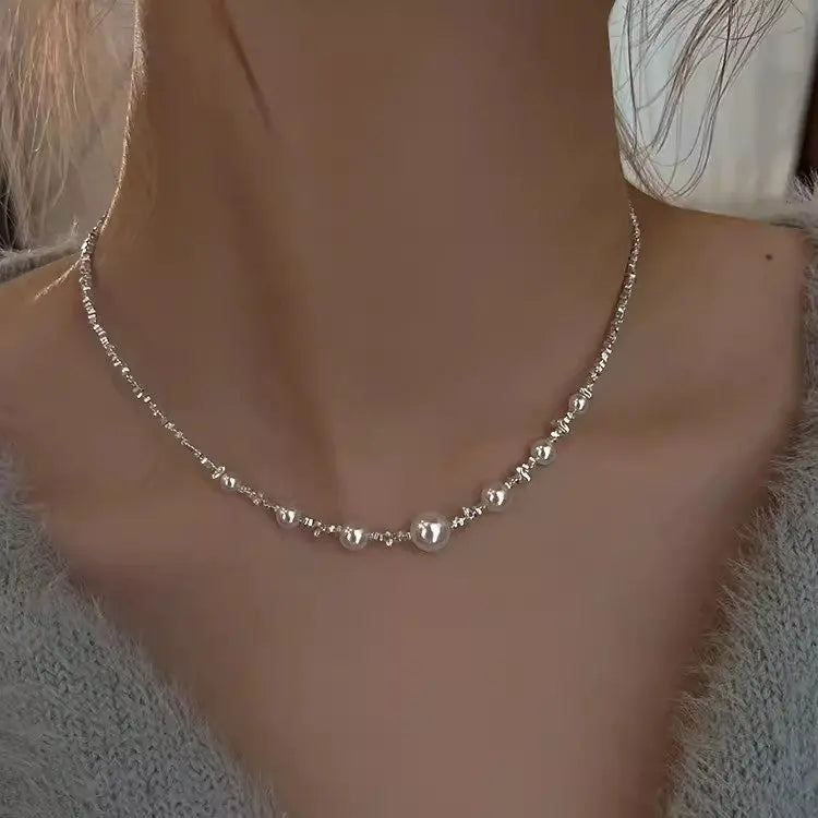 LUXURY PEARL SILVER NECKLACE Mira Gemini