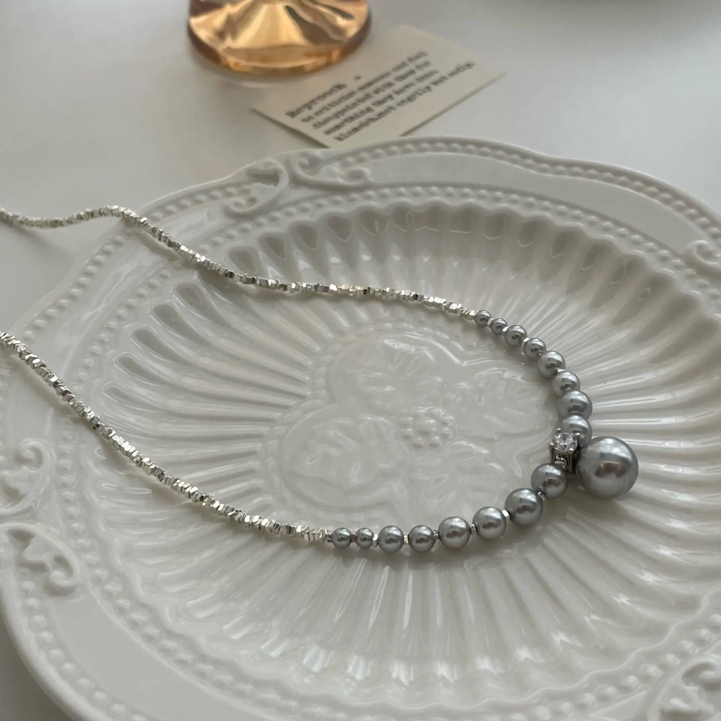 DUAL PEARL SILVER NECKLACE Mira Gemini