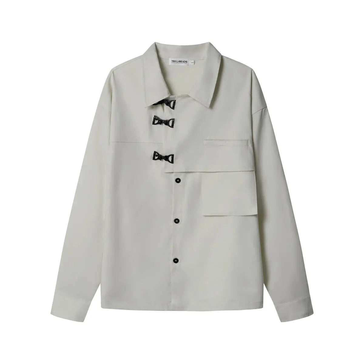 ASYMMETRIC BUCKLE DESIGN SHIRT-アシンメトリックバックルデザインシャツ Mira Gemini