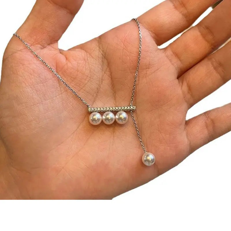 PEARL SILVER NECKLACE Mira Gemini