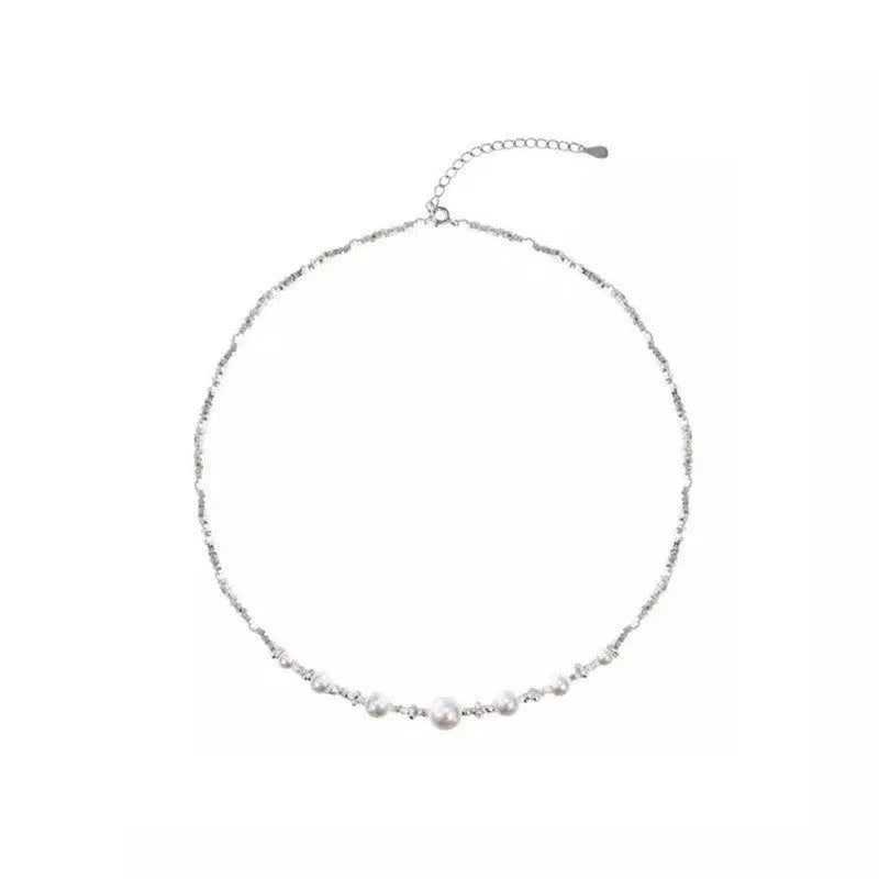 LUXURY PEARL SILVER NECKLACE Mira Gemini