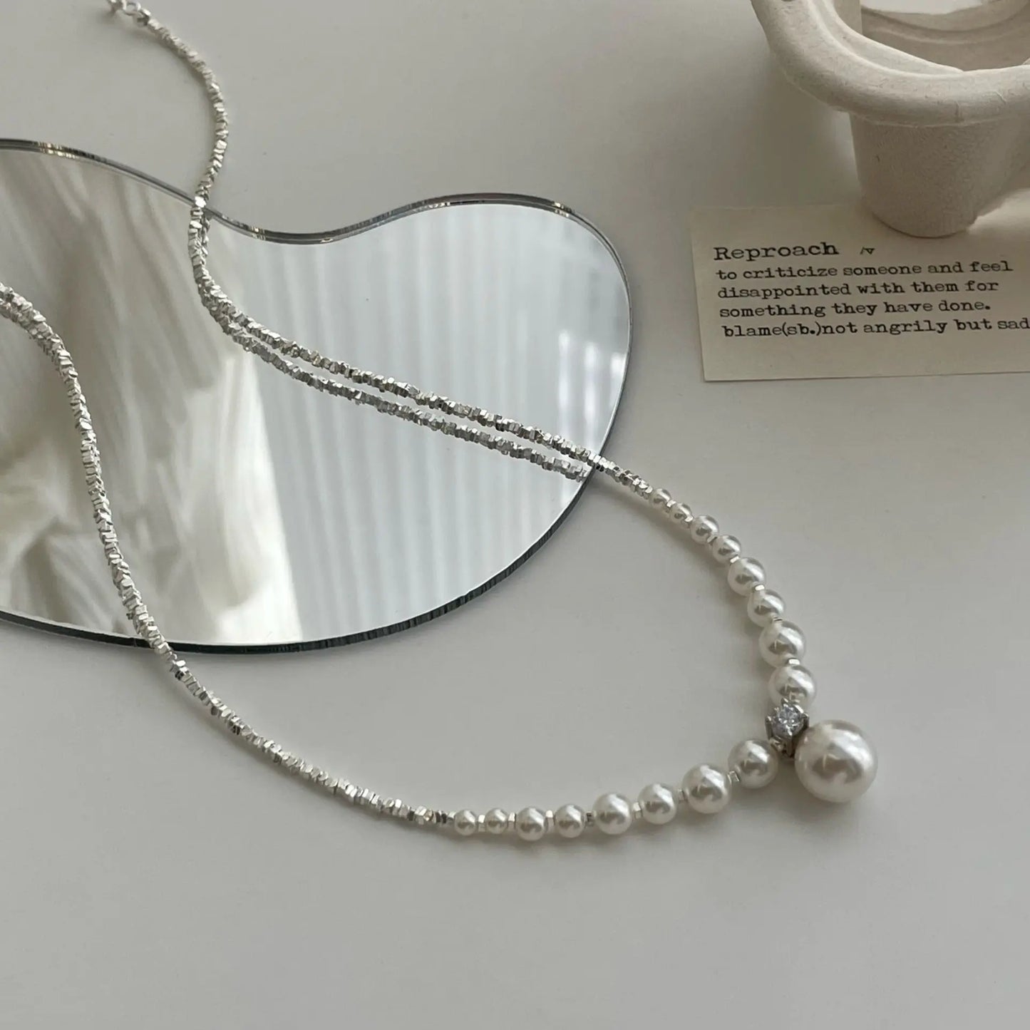 DUAL PEARL SILVER NECKLACE Mira Gemini