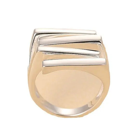 GEOMETRIC SILVER RING Mira Gemini