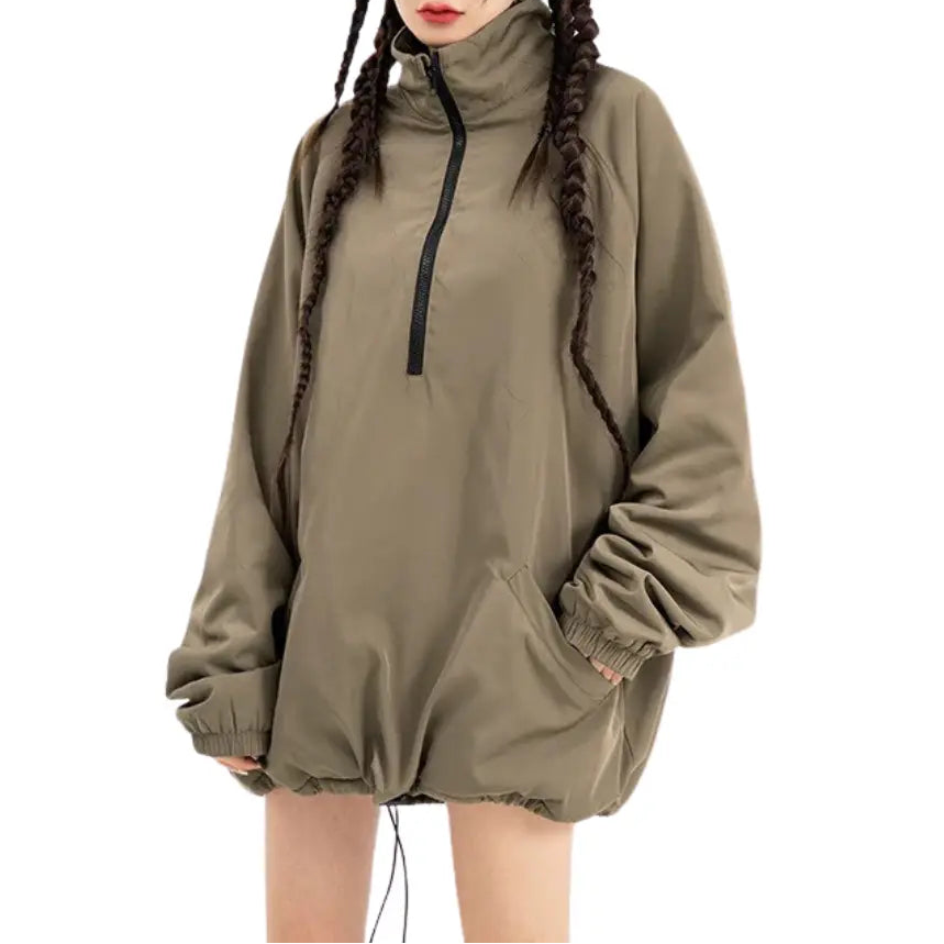 WATER-REPELLENT HIGH NECK OVERSIZED JACKET