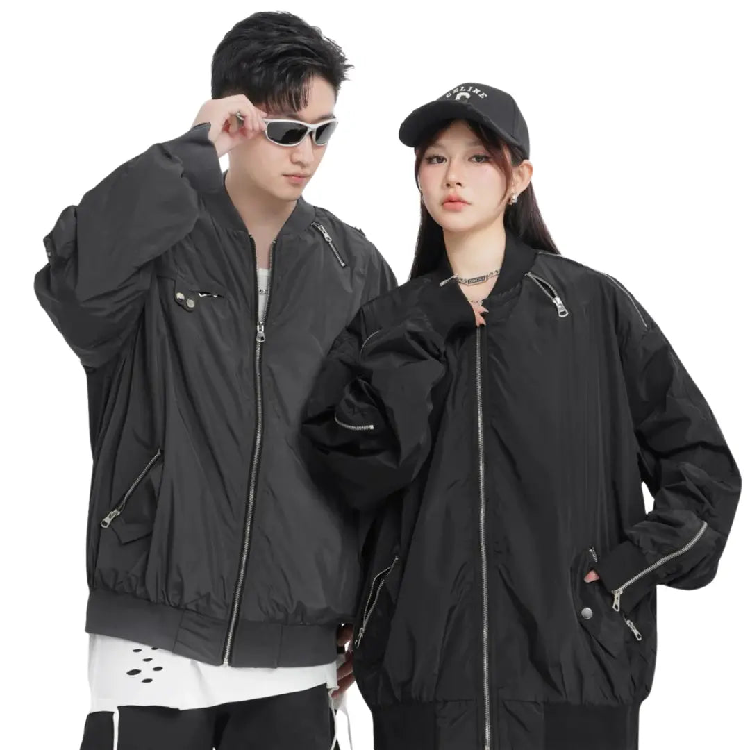 MULTI-POCKET OVERSIZED BOMBER JACKET