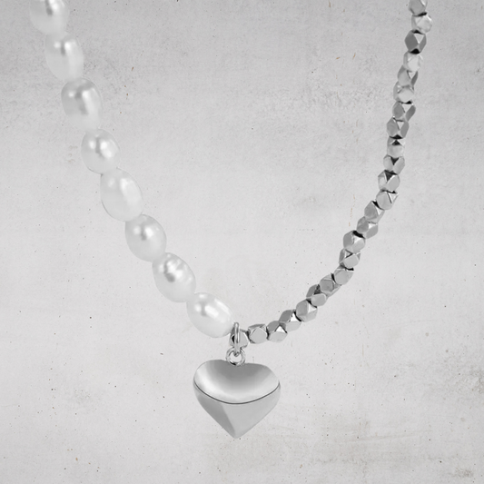 PEARL HEART SILVER NECKLACE- Silver925 ネックレス