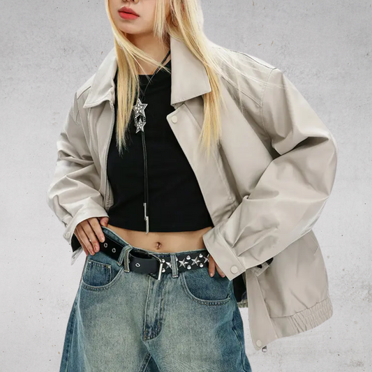 OVERSIZED FAUX LEATHER JACKET - オーバーサイズフェイクレザージャケット