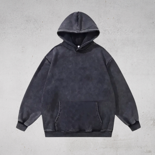 VINTAGE BLACK BASIC HOODIE-ヴィンテージライクブラックベーシックフーディー