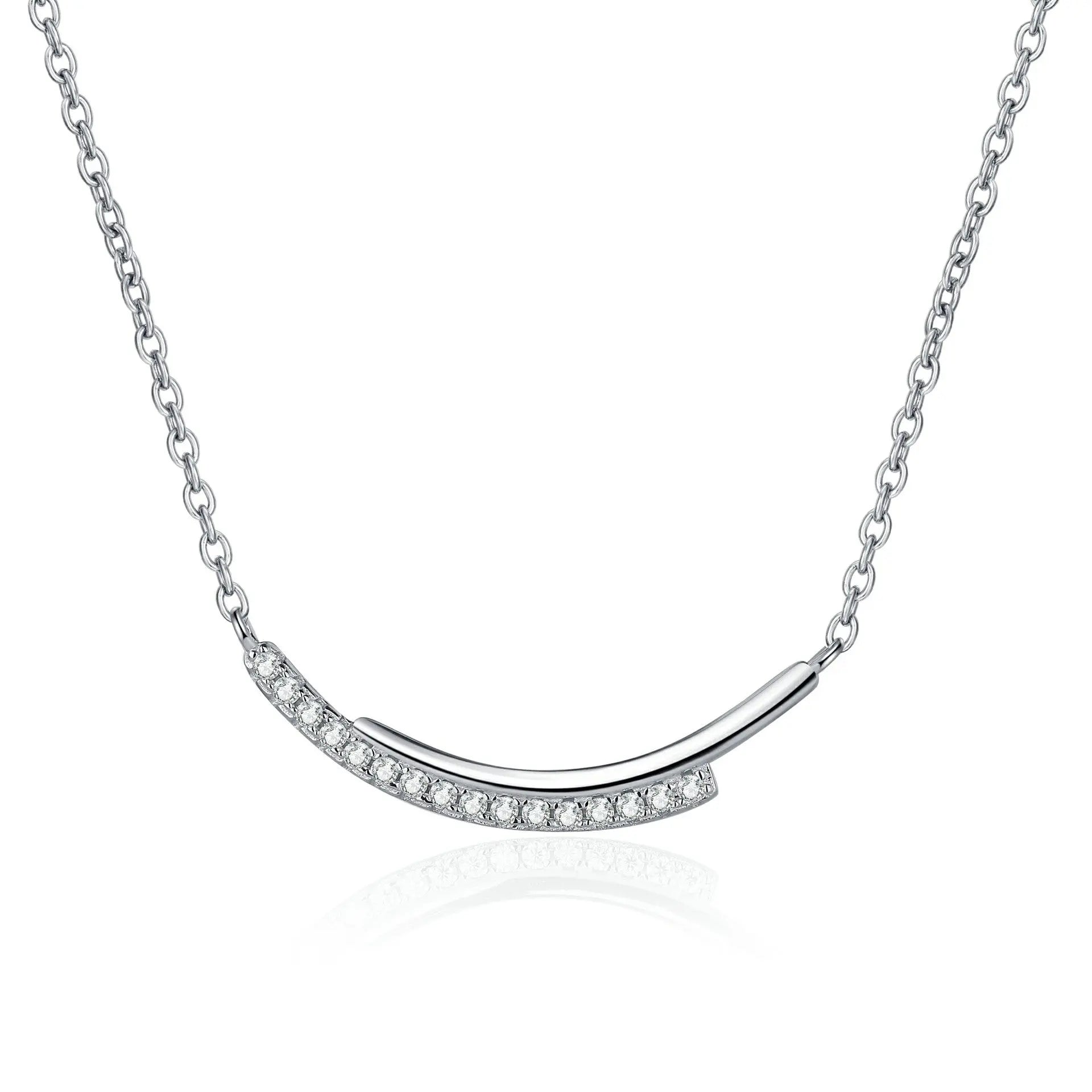 ELEGANT CURVE SILVER NECKLACE Mira Gemini