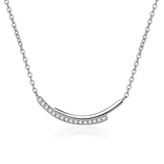 ELEGANT CURVE SILVER NECKLACE Mira Gemini