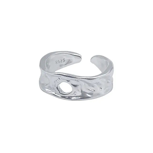 RAW TEXTURE SILVER RING Mira Gemini