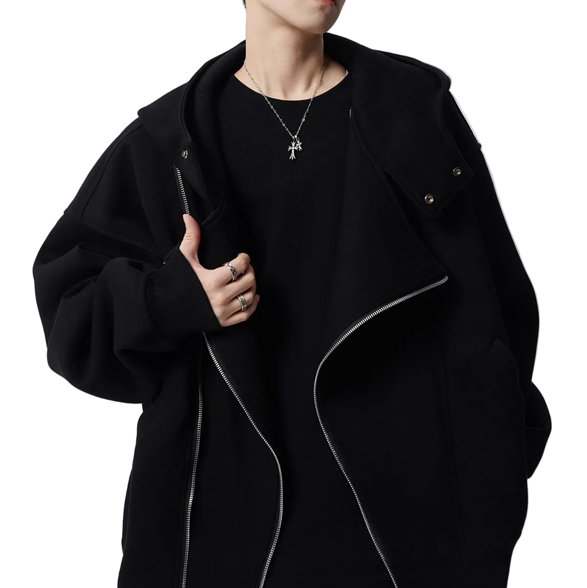 ASYMMETRIC ZIP SWEAT HOODIE（アシンメトリックジップスウェットフーディ）｜ユニセックス