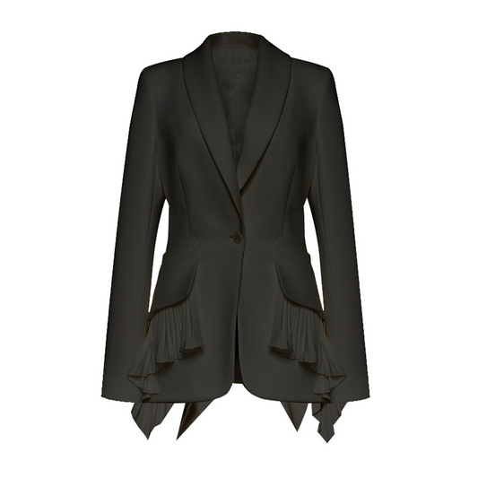 PLEATED HEM COUTURE SUIT JACKET（プリーツヘム クチュールスーツジャケット）｜レディース