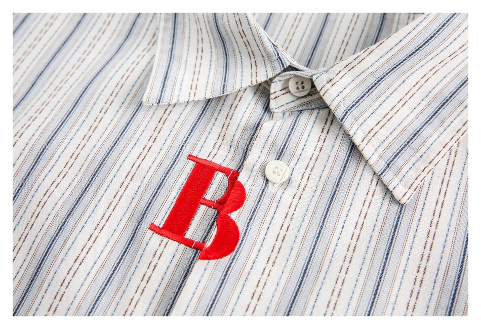 EMBROIDERED STRIPE SHIRT（エンブロイダードストライプシャツ）