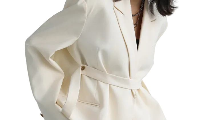 PLEATED HEM STAND COLLAR SET（裾プリーツ スタンドカラー ジャケット&パンツ）｜レディース Mira Gemini