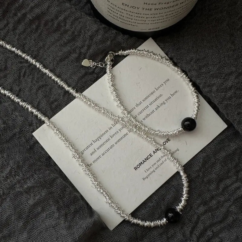 DUAL CHAIN SILVER NECKLACE Mira Gemini