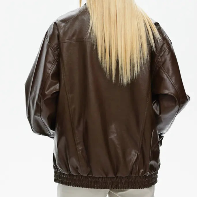 OVERSIZED FAUX LEATHER JACKET - オーバーサイズフェイクレザージャケット Mira Gemini