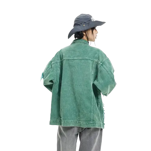 VINTAGE DISTRESSED DENIM JACKET-ヴィンテージディストレッスドデニムジャケット Mira Gemini