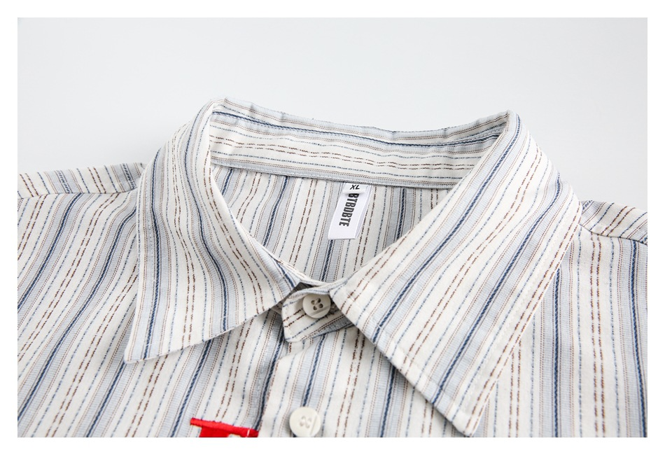 EMBROIDERED STRIPE SHIRT（エンブロイダードストライプシャツ）