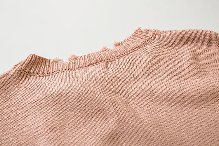 SAFETY PIN CUTOUT KNIT SWEATER - セーフティピンカットアウトダメージニットセーター - Mira Gemini