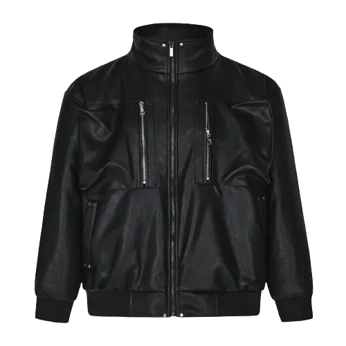PU LEATHER OVERSIZED RIDERS JACKET-PUレザーオーバーサイズライダースジャケット Mira Gemini