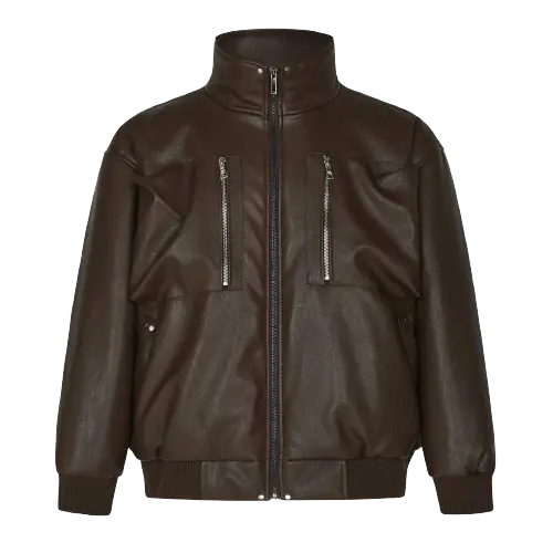 PU LEATHER OVERSIZED RIDERS JACKET-PUレザーオーバーサイズライダースジャケット Mira Gemini
