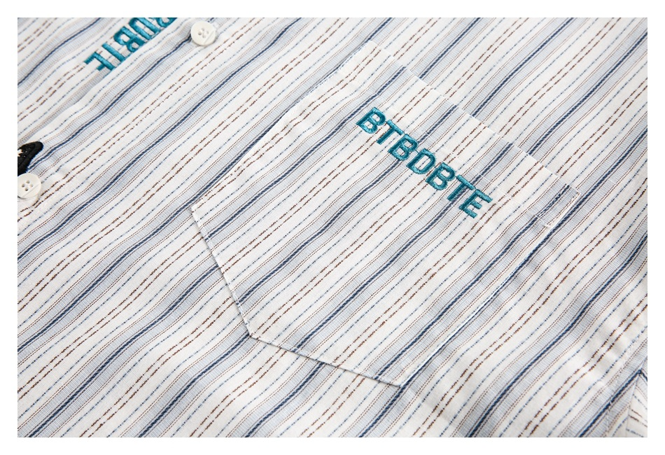 EMBROIDERED STRIPE SHIRT（エンブロイダードストライプシャツ）