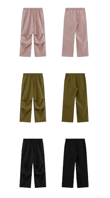 RUCHED DESIGN NYLON JOGGER PANTS-ルーチェデザインナイロンジョガーパンツ Mira Gemini