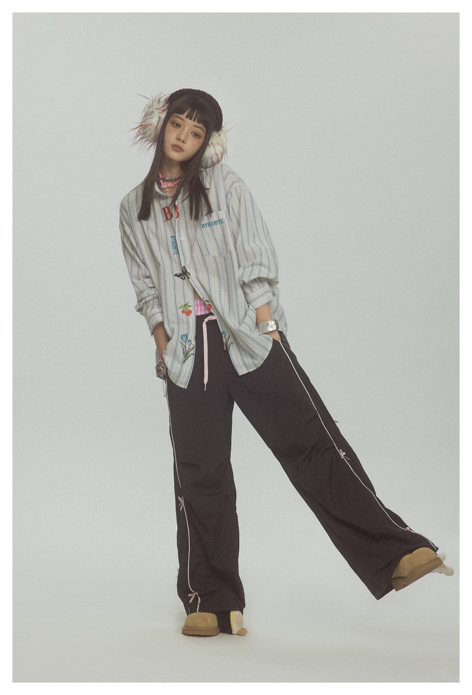 EMBROIDERED STRIPE SHIRT（エンブロイダードストライプシャツ）