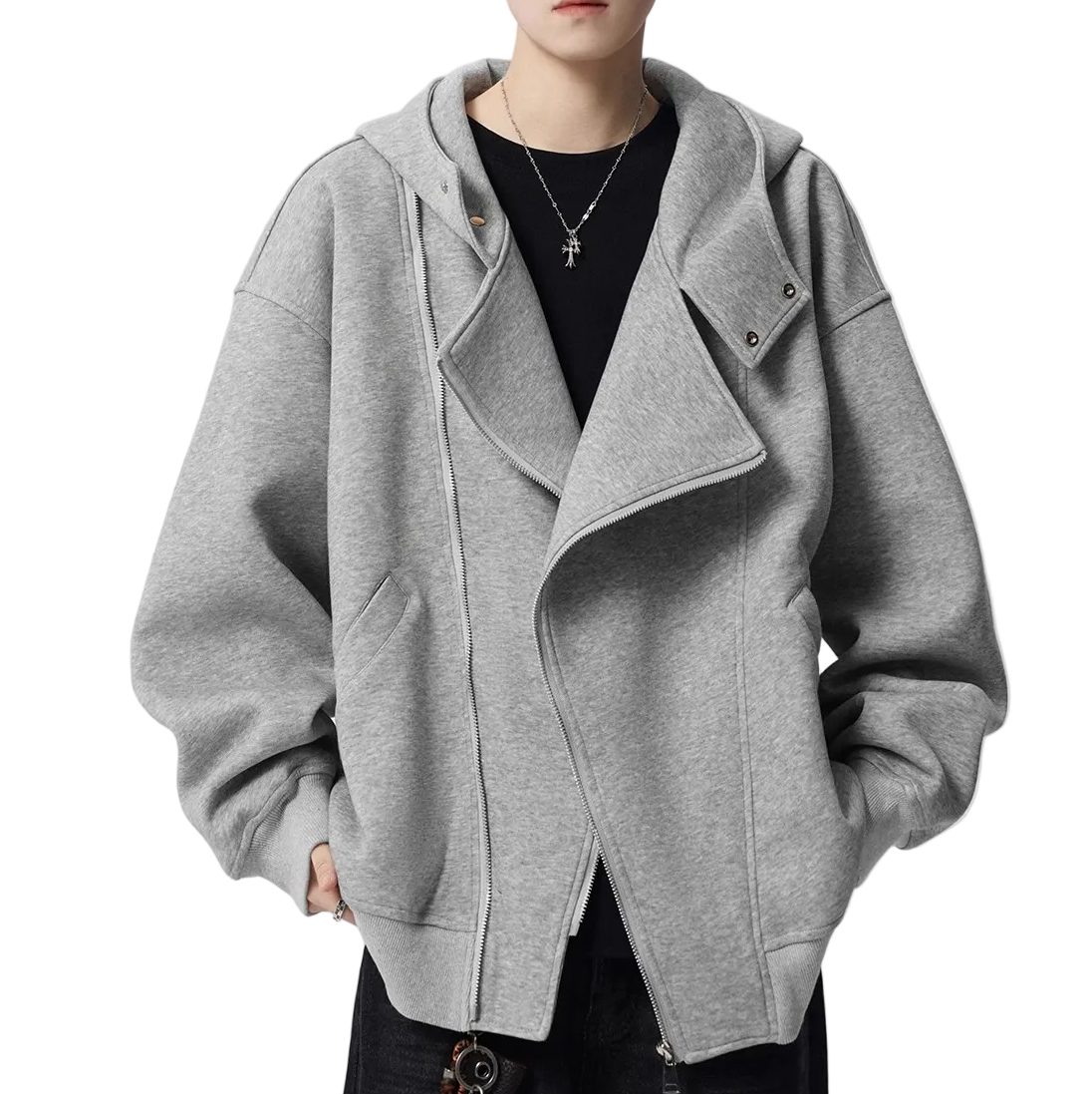 ASYMMETRIC ZIP SWEAT HOODIE（アシンメトリックジップスウェットフーディ）｜ユニセックス
