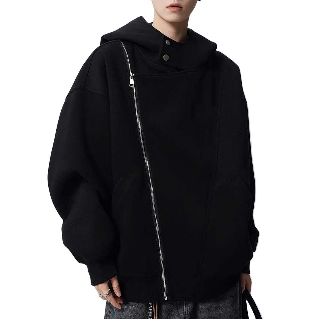 ASYMMETRIC ZIP SWEAT HOODIE（アシンメトリックジップスウェットフーディ）｜ユニセックス