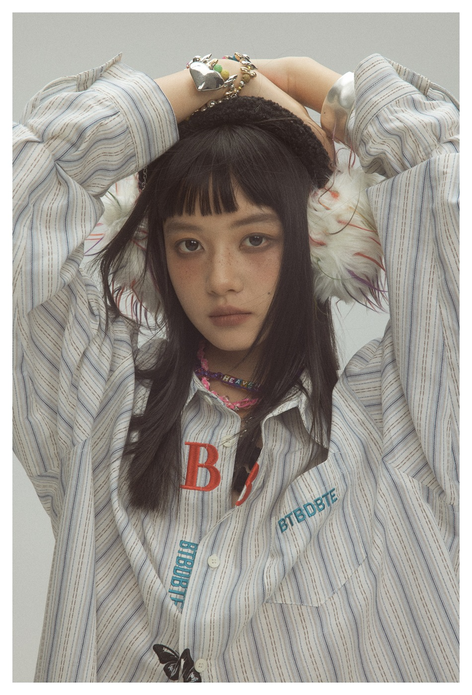 EMBROIDERED STRIPE SHIRT（エンブロイダードストライプシャツ）