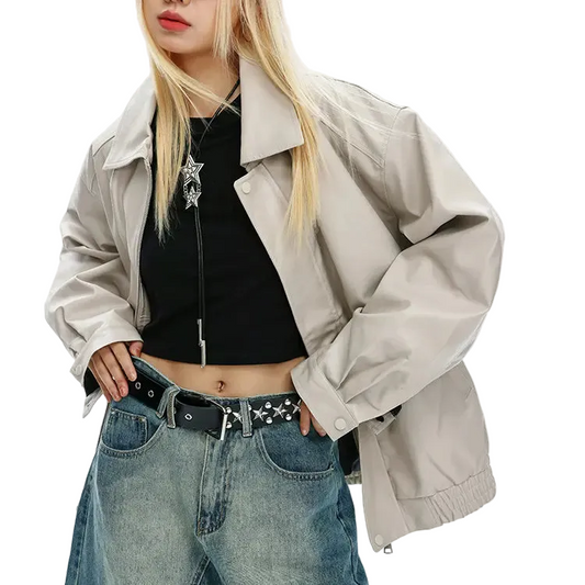 OVERSIZED FAUX LEATHER JACKET - オーバーサイズフェイクレザージャケット Mira Gemini