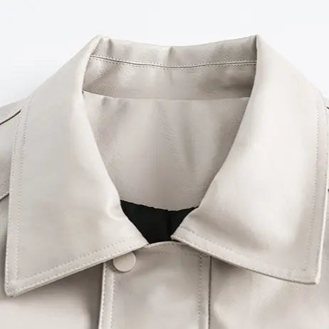 OVERSIZED FAUX LEATHER JACKET - オーバーサイズフェイクレザージャケット Mira Gemini