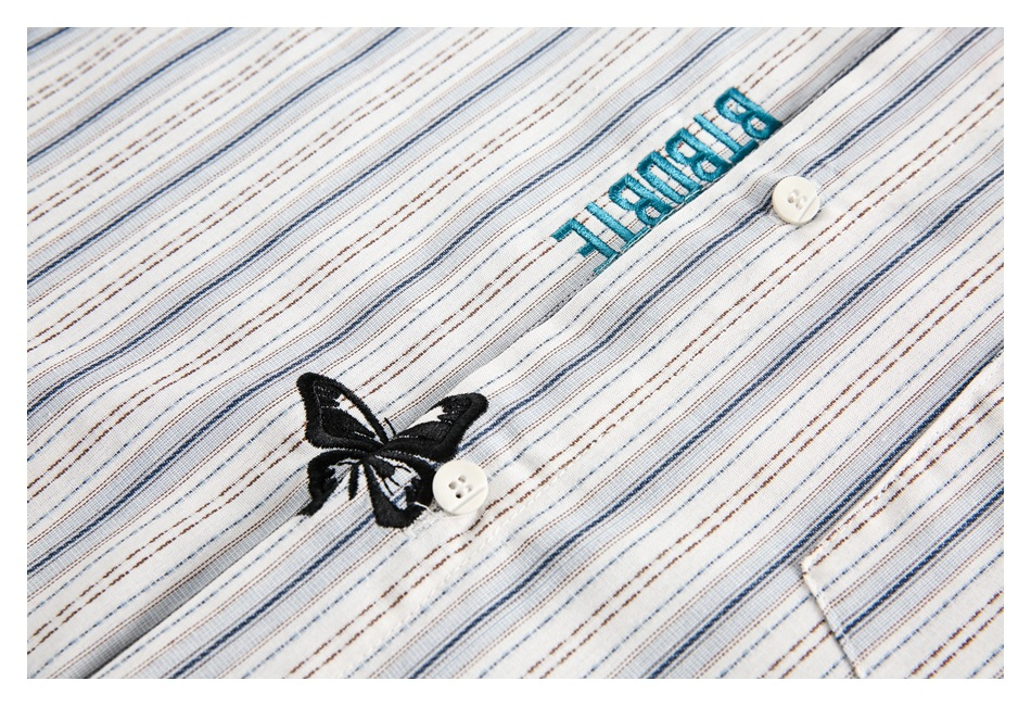 EMBROIDERED STRIPE SHIRT（エンブロイダードストライプシャツ）