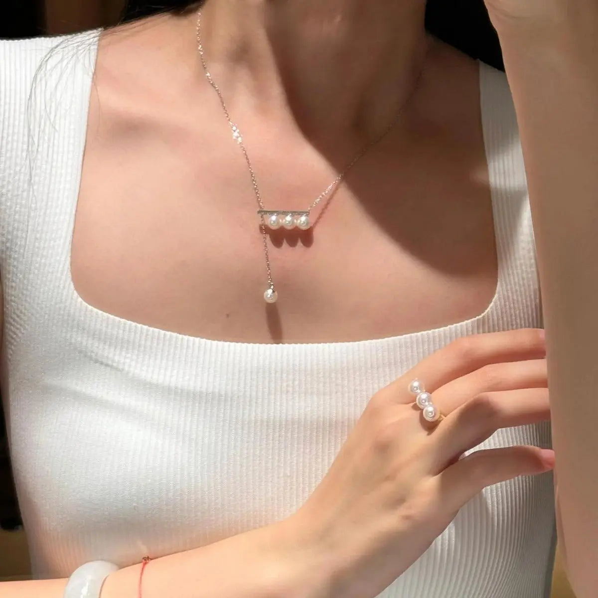 PEARL SILVER NECKLACE Mira Gemini