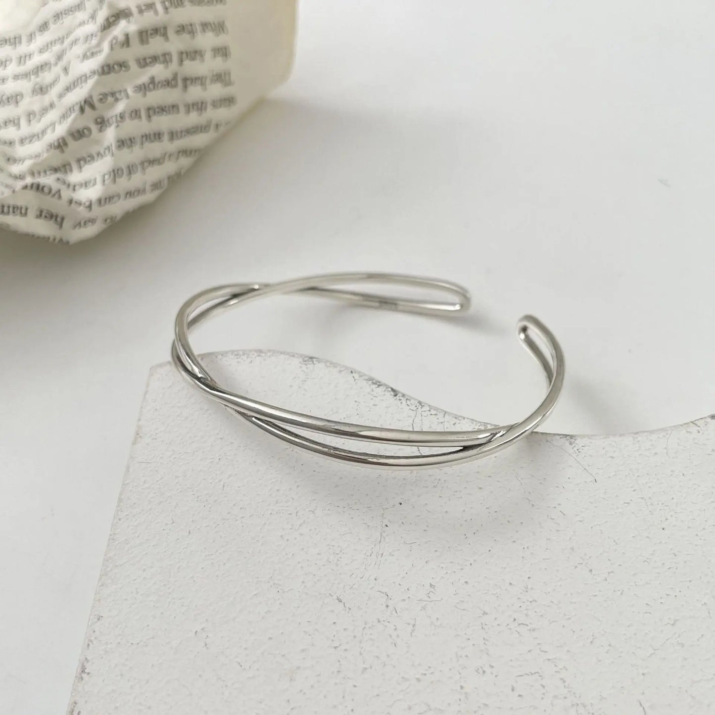 VINTAGE TEXTURE SILVER BANGLE Mira Gemini