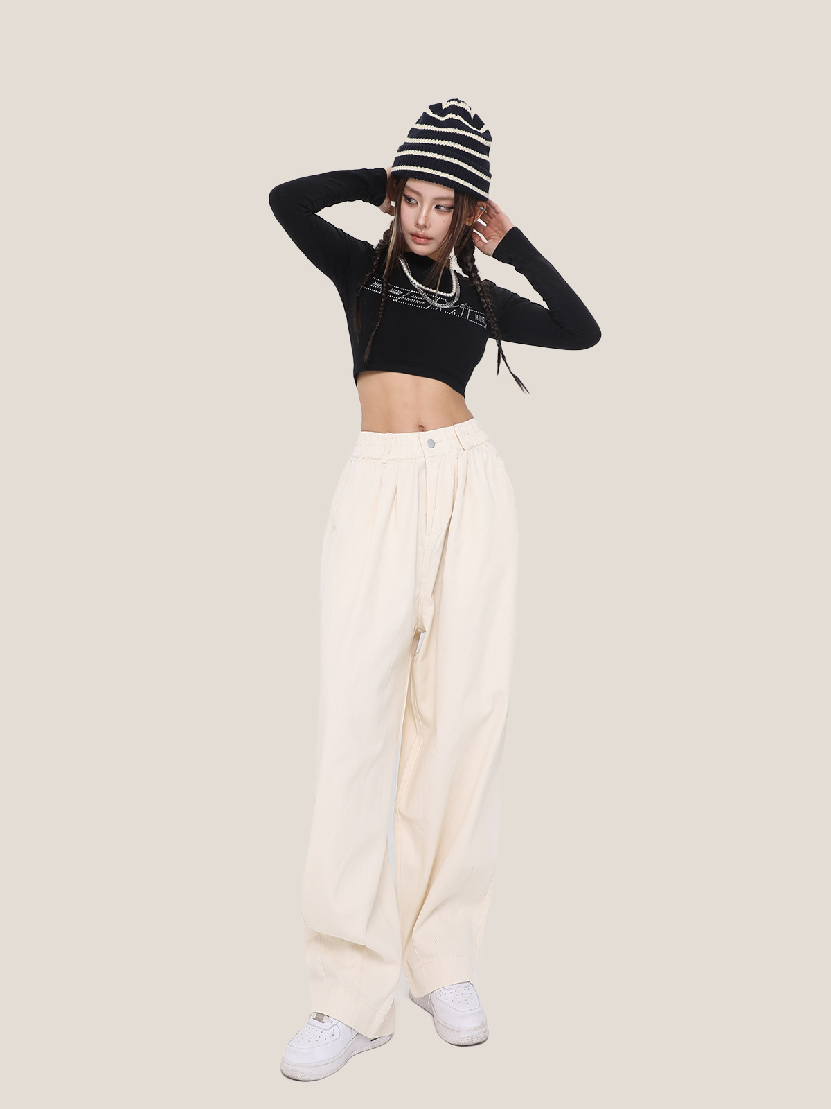 HIGH WAIST WIDE LEG PANTS（ハイウエストワイドレッグパンツ） Mira Gemini