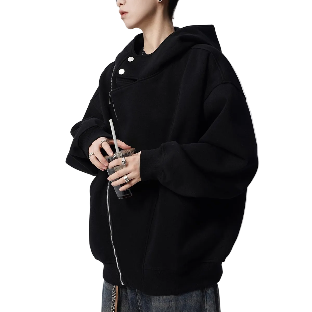 ASYMMETRIC ZIP SWEAT HOODIE（アシンメトリックジップスウェットフーディ）｜ユニセックス