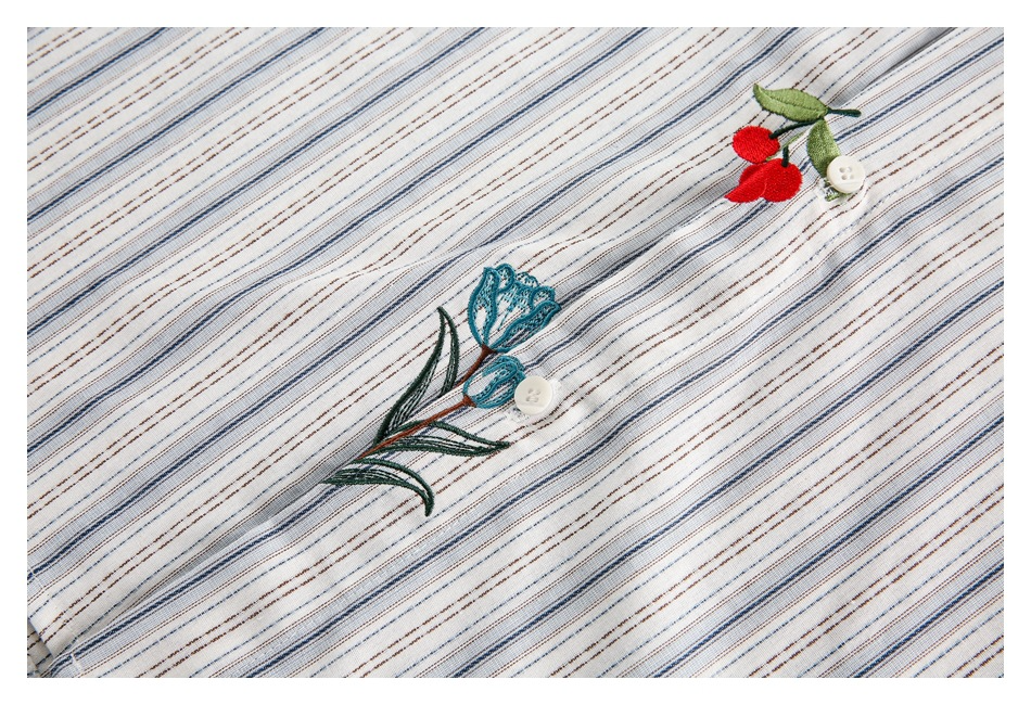 EMBROIDERED STRIPE SHIRT（エンブロイダードストライプシャツ）