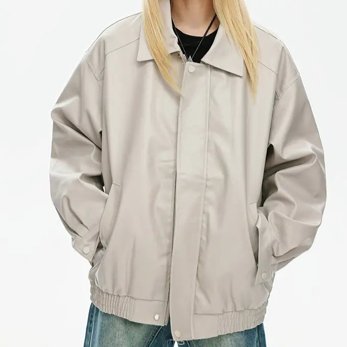 OVERSIZED FAUX LEATHER JACKET - オーバーサイズフェイクレザージャケット Mira Gemini