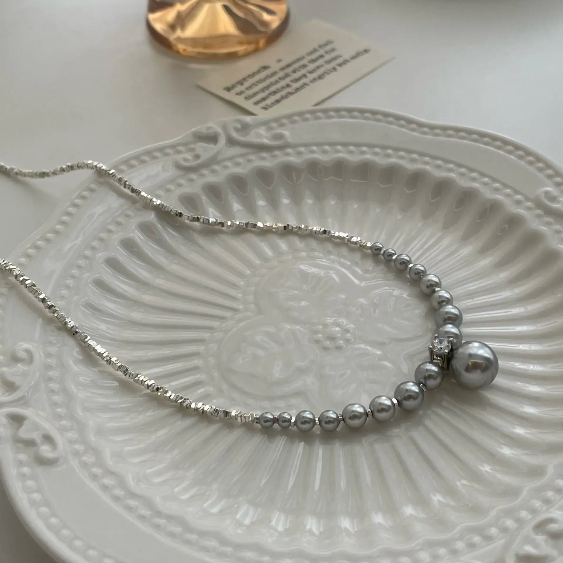 DUAL PEARL SILVER NECKLACE Mira Gemini