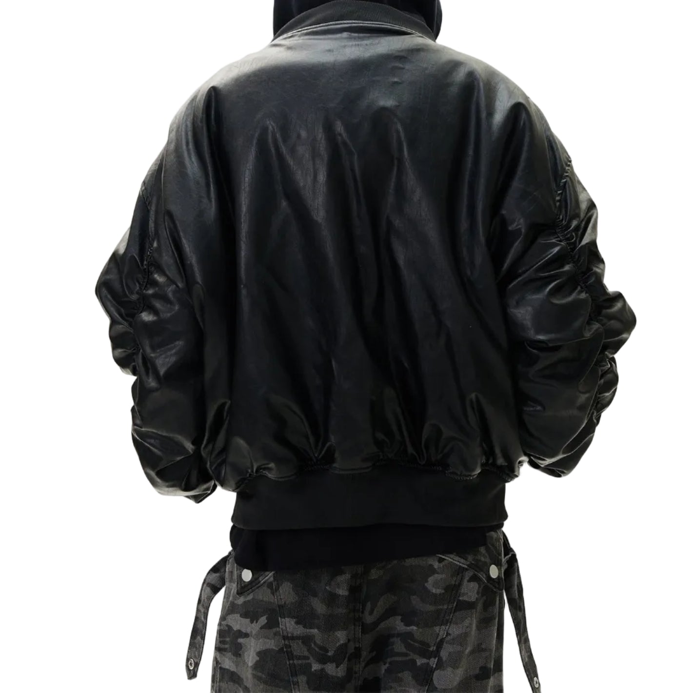 HEAVYWEIGHT BOMBER JACKET FAKE TWO-PIECE WITH HOOD（ヘビーウェイト ボンバージャケット フェイクツーピース フード付き）｜ユニセックス